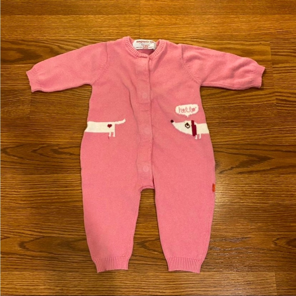 Magnetic me 3-6 month pink sweater onesie